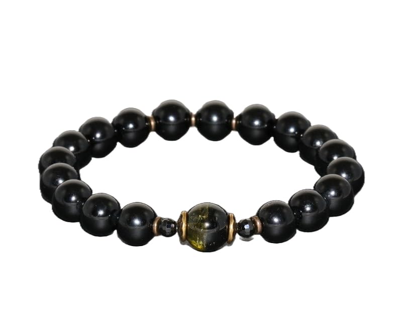 Bracelet tourmaline noire naturelle 8mm idéal pour chasser le stress au bureau au quotidien
