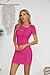 VICHYIE Summer Dress for Women Cutout Short Sleeve Casual Bodycon Slim Fitted Ribbed One Piece Sexy Mini Pencil Dresses Hot Pink M