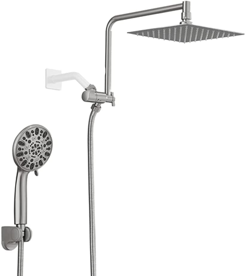 Pommeau de douche effet pluie en nickel brossé design ultra-mince