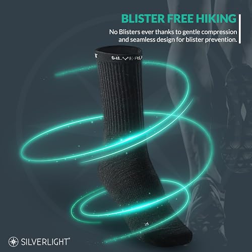 Silverlight Heavy Crew Winter Hiking Socks for Men and Women – Blister-Defeating, Durable, Comfortable Anti-Odor Silver Socks2