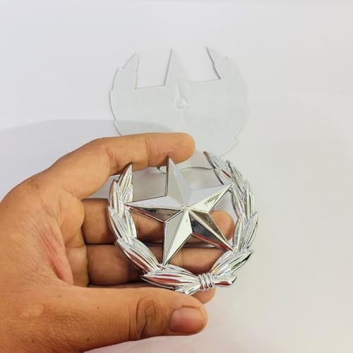 Image of Chrome New Cut Star Sticker Emblems for Car & Bike Metal Lo.go and Grill Me.tal Lo.go, Auto Accessories for Car Emblem 3D Badge Auto Racing Sport Sticker Grand Tourer Decal