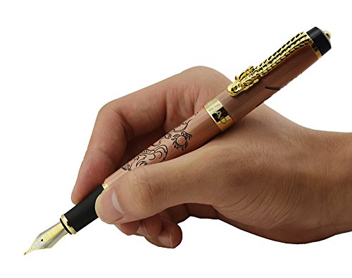 Jinhao Dragon Offspring Collection Fountain Pen Medium Nib,Red Copper,Classic Design Luxury Gift Box Set #TOP2