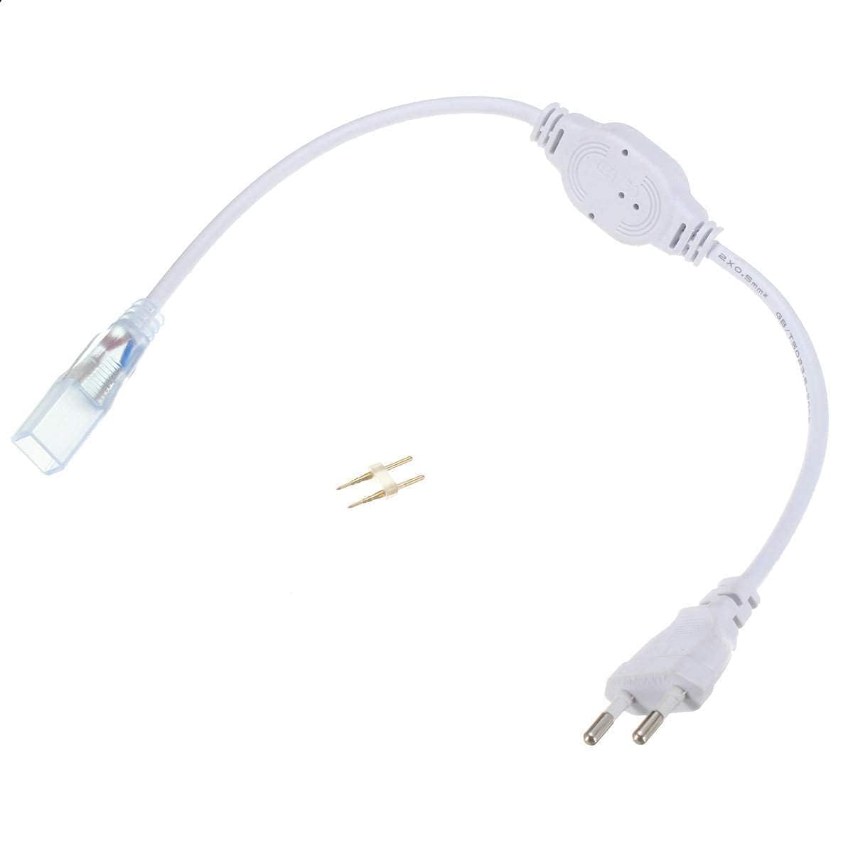 zoreza waterproof 2-pin connector adapter for led rope light with 6mm plug (white, 1 piece)