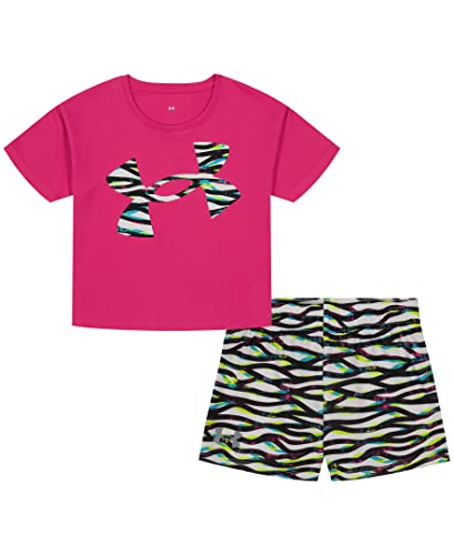 Image of Under Armour Girl's 2-piece Short Sleeve Tee and Shorts Set, Lightweight and Comfortable