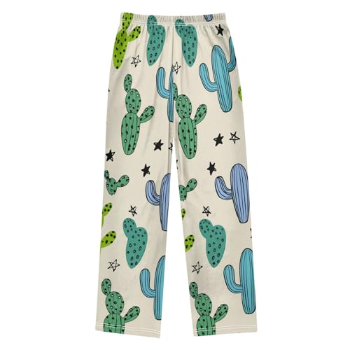 J JOYSAY Cactus Star Drawing Beige Pajamas Pants Soft Long Pajama Bottoms Lounge Sleep Pants Size S-XL2
