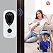 Swokely Smart Doorbell Ring, Doorbell Camera Wireless with TY App Control Infrared Night Viewing Dual-Band WiFi, Two-Way Audio Doorbell for Villa Home Office Apartment Door Use - Black/White