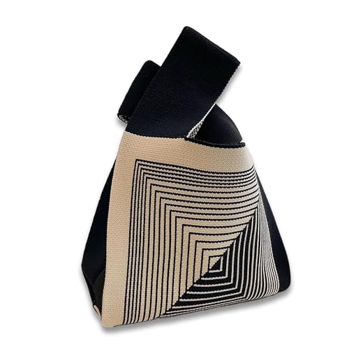 Women's Knit Wrist Bag, Fashionable and Minimalist Small Handbag, Portable Canvas Bag, Suitable for Shopping, Work