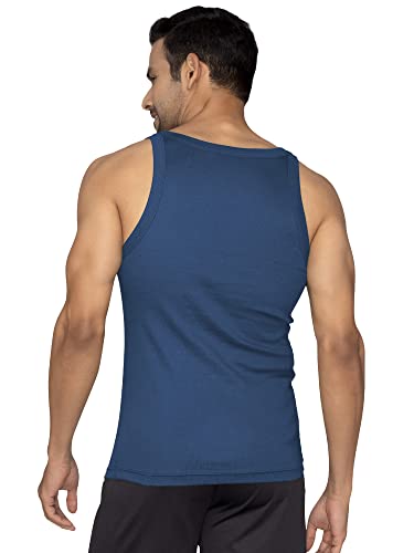 Image of XYXX Men's 100% Cotton Ribbed Regular Fit Solid Square Neck Vest | Anti Bacterial Finish, Racer Back Baniyan for Man, Tag Free Comfort Man's Inner