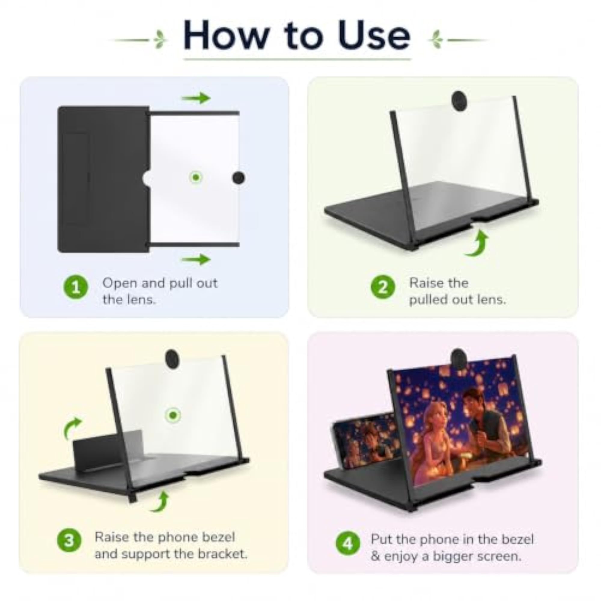 3D HD Screen Magnifier & Phone Holder, Eye Protection