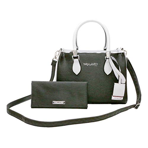 bolsa Bolsa Casual, Yara Lanrry, feminino, preto com branco,