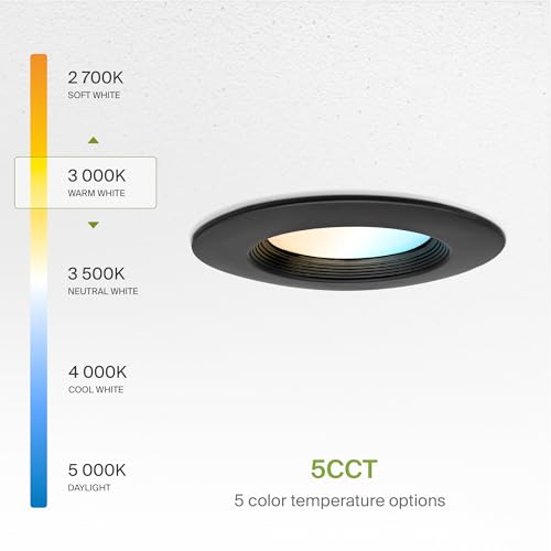 ASD 6 Pack Black Retrofit LED Recessed Lighting 6 Inch, 5CCT Wafer Lights by ASD - Used condition - Image 6