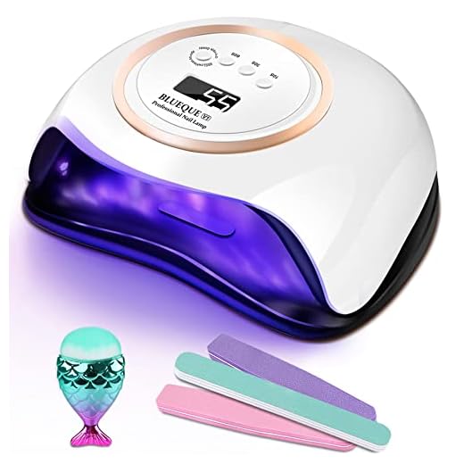 168 W Nageltork, YAOBLUESEA LED UV-lampa för naglar, avtagbar magnetplatta, nageltork för gelnaglar med 10/30/60/99s timerinställningar, infraröd sensor LCD-skärm