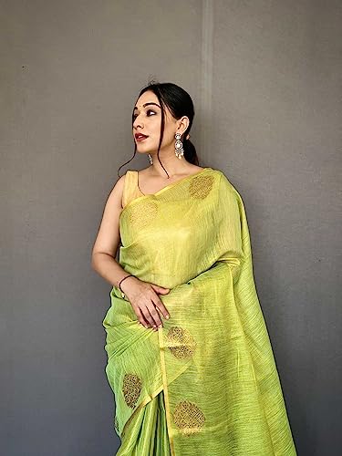 Image of Panzora Women's Tissue Silk Jacquard Weaving Saree With Unstitched Blouse Piece