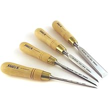 Narex Czech Steel Premium 4 جهاز كمبيوتر تعيين True Imperial 1 / 8 ، 3 / 8 ، 5 / 8 إزميل حجرة حجرة حجرة مع مقابض شعاع 863253