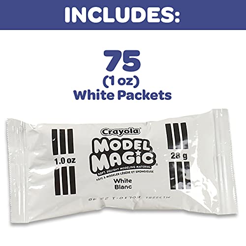 Crayola Model Magic White, 1 Oz, Air Dry Modeling Clay For Kids, Bulk School Supplies For Teachers, 75 Count & Model Magic, Modeling Clay Alternative, 15 Assorted Colors, 1 Oz Packs, 30 Count #TOP2