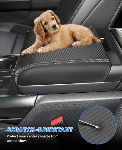 Image of INTGET Center Console Cover for 2026 Ford F150 Accessories 2021 2022 2023 2024 2025, for 2022-2026 F150 Lightning Interior Middle Armrest Arm Rest Cushion Protector(Only fit for Work Surface Console)