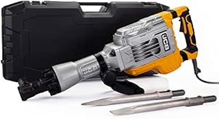 JCB 1700W Demolition Hammer Breaker in Case, Anti-Vibration & Multi-Position Side Handle, 1900bpm, 30mm Hex Chuck, Powerful 75j of Impact Force, 3 Year Warranty