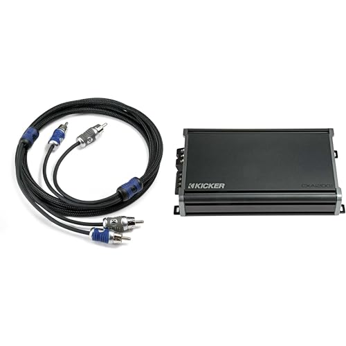 KICKER CXA1200.1 1200 Watt Mono Amp & 6 M. RCA Bundle