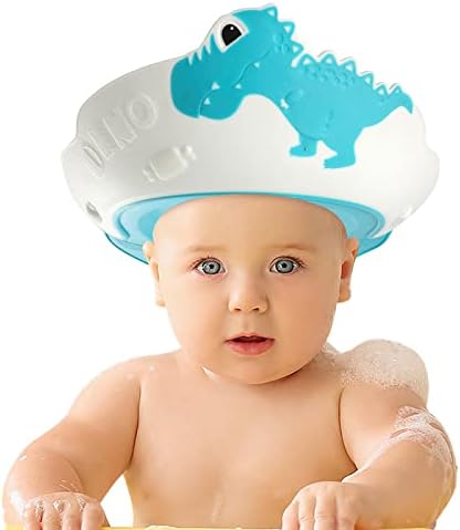 FUNUPUP Baby Shower Cap, Adjustable Kids Shampoo Shower Bath Cap Hair Washing Shampoo Shield Baby Visor for Eyes and Ears Protector (Blue)