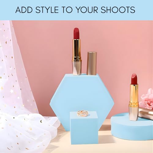 Image of SMILEDRIVE Product Photography Props 6-piece Set, Blue | Hard Foam Riser & Blocks, Lightweight, Waterproof, Re-usable