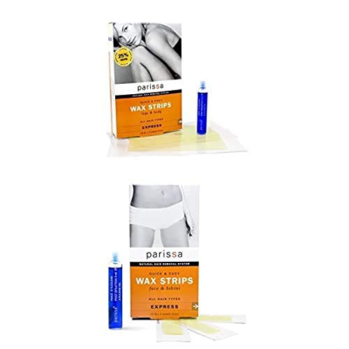 Parissa Wax Strips Pack - Hair Removal For Women Waxing Strips Kit - Wax Kit For Bikini, Underarms, Armpits, Face, Upper Lip, Eyebrow - With After Care Azulene Oil #TOP19