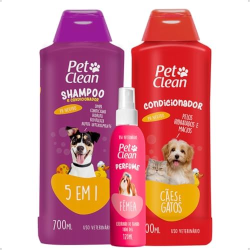 Kit Banho e Tosa Pet Shop Shampoo 5 Em 1 700ml + Creme Condicionador 700ml...