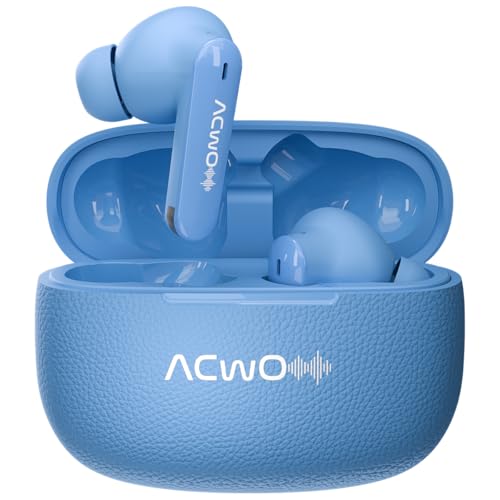 Image of ACwO DwOTS Muze, in-Built MP3 Player, TF Card Support, Recording Mode, Real-Time Audio Listening, HD Calling, Dual Device Connectivity, 10mm Dynamic Drivers, 4 EQ Modes, 45Hrs Playtime (Blue)