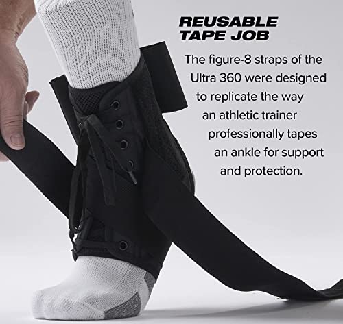 Ultra 360® Lace-Up Adjustable Ankle Brace – For Ankle Stabilization, Adjustable Compression (X-Small, White) #TOP4