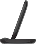 Belkin Support de recharge sans fil à charge rapide - 15W Chargeur certifié Qi pour iPhone, Galaxy, Pixel & En savoir plus, Charger en écoutant de la musique, du streaming vidéo, & Appel vidéo - Noir (non) PSU)