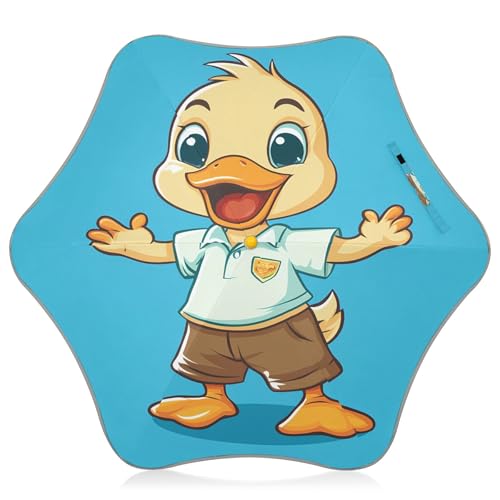 Parapluie de pluie Bleu grand format Happy Duck imperméable et résistant