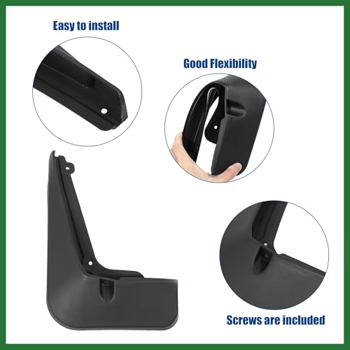 Image of Motoforti Mud Flaps for Chevrolet Equinox 2018 2019 2020 2021 2022 Splash Guard Fender Front and Rear Mudguards Shield Full Protection Mudflaps Black 4Pcs Long-Lasting