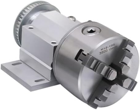 RATTMMOTOR No Powered Multi-Function Lathe Chuck Spindle Assemblies Rotary Lathe Woodworking Motor Chuck 100mm for CNC Lathe Grinder Drilling Machine Table Saw 4 Jaw 100mm
