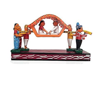 Wooden Handcrafted Bride Groom doli Toy and Home Decor showpiece Handmade by Women Self Help Group's of AP MEPMA