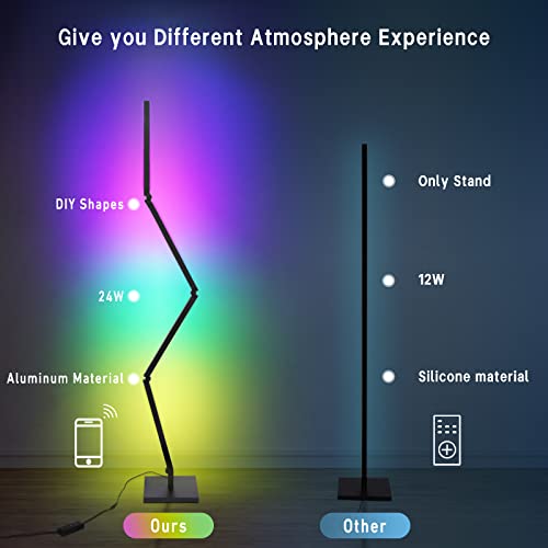 Taykoo Corner Floor Lamp, Led Corner Lamp With Diy Shape, Rgb Floor Lamp, Corner Light, Floor Lamp Led, Color Changing Floor Lamp, Rgb Lamp With Wi-Fi App Control, Corner Lamps For Gaming Room, Living #TOP4