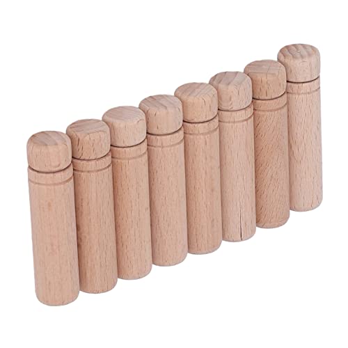 Image of GLOGLOW 8 Pcs Wooden Needle Cases, Portable Storage Box with 3 Stickers | Portable Needles Sewing Supplies Storage Organizer with Stickers for Sewing Kit Thread Pins Small Part