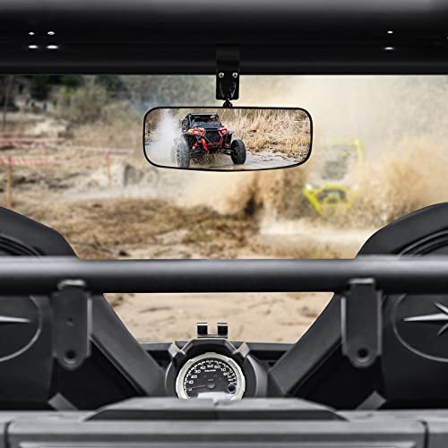 UTV Rear View Mirror, RZR Rearview Mirror for 1.75\"-2\" Roll Bar Cage Compatible with Polaris RZR 1000 XP Turbo PRO R Kawasaki Mule Honda Pioneer 1000 YXZ 1000 Teryx Can am Maverick X3 - Thumbnail 2
