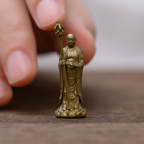 Figura Decorativa Mini Buda Ksitigarbha de Latón miniatura 5