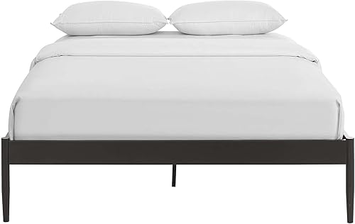 Miniatura 6 de Modway Elsie - Base de cama de metal con soporte de tablillas, tamaño King, color marrón Marrón,Gris,Blanco