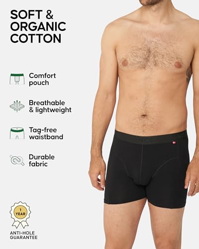 DANISH ENDURANCE Men's Organic Cotton Boxer Briefs, Tag-free Underwear, 3 & 6 Pack2