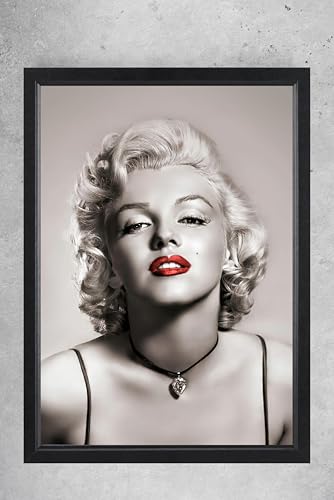 Affiche Marilyn retro A4 sous cadre noir 31x23cm une idee cadeau originale pour passionne de cinema
