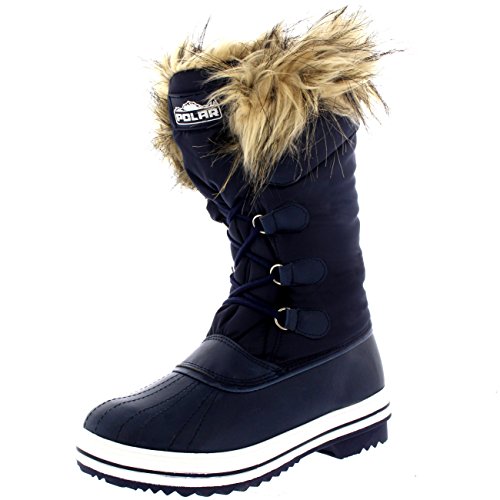 POLAR Womens Nylon Warm Duck Rain Snow Outdoor Tall Winter Rain Boots