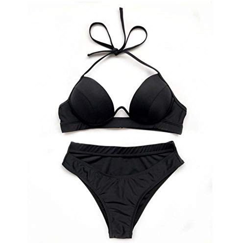 Ensemble de bain deux pièces bikini solide et nuisettes de plage chic