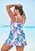 Swimsuits For All Swim 365 Women's Plus Size Loop-Strap V-Neck Tummy Control Two-Piece Swim Dress - 28, Multi Color Leaves
