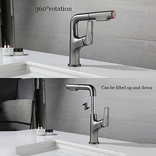 Robinet de lavabo extractible 2 modes d'eau avec mitigeur mécanique de précision - 6