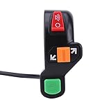 Color negro clásico con botón de encendido/apagado colorido, diseño elegante, decoración adicional para mejorar el estilo de la moto
