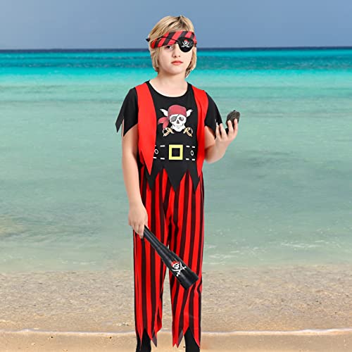 Costume Pirata Bambini: Set Completo Con Spada, Bandana E Paracchio (Lavabile In Lavatrice) - Foto 2
