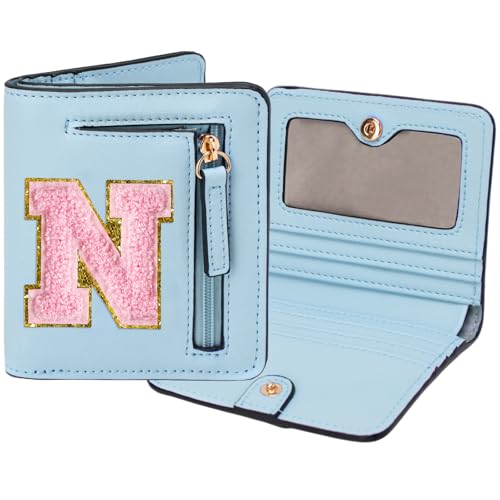 Image of Birthday Gifts for Teen Girl Kids Wallet Little Girl Wallets | Small Initial Kid Wallet for Girl Rfid Wallet Preppy Stuff Gifts for Girls 8-12 Blue N