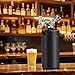Hgkeke128OZ Mini Keg Growler,Stainless Steel Beer Keg Tap System Portable Draft Beer Dispenser to Keep Fresh and 55PSI CO2 Pressure Growler Carbonation, Beer Tap System for Homebrew,Camping,BBQ(Black)
