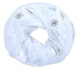 Toller Loopschal mit Pusteblumen Muster; Sehr weich & leicht / Metallic-Silber-Aufdruck;