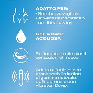 Durex Gel Fresh Lubrificante Intimo a Base D’Acqua, Effetto Fresco, 50 ml